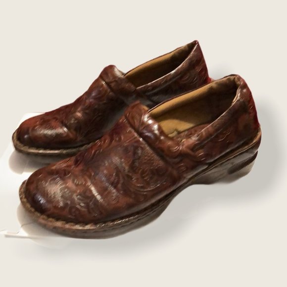 BOC Tooled Floral Pattern Peggy Clog Size 9.5 - Picture 3 of 6